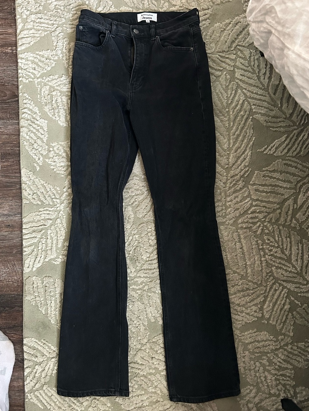 Reformation Black Straight Jeans